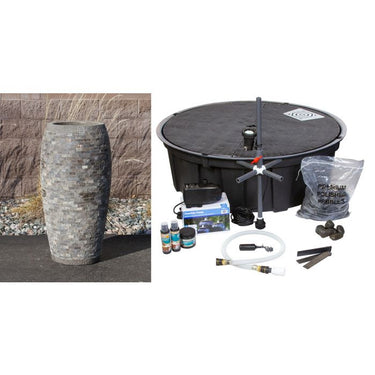 Stoned Urn FNT40536 Ceramic Vase Complete Fountain Kit Vase Fountain Blue Thumb